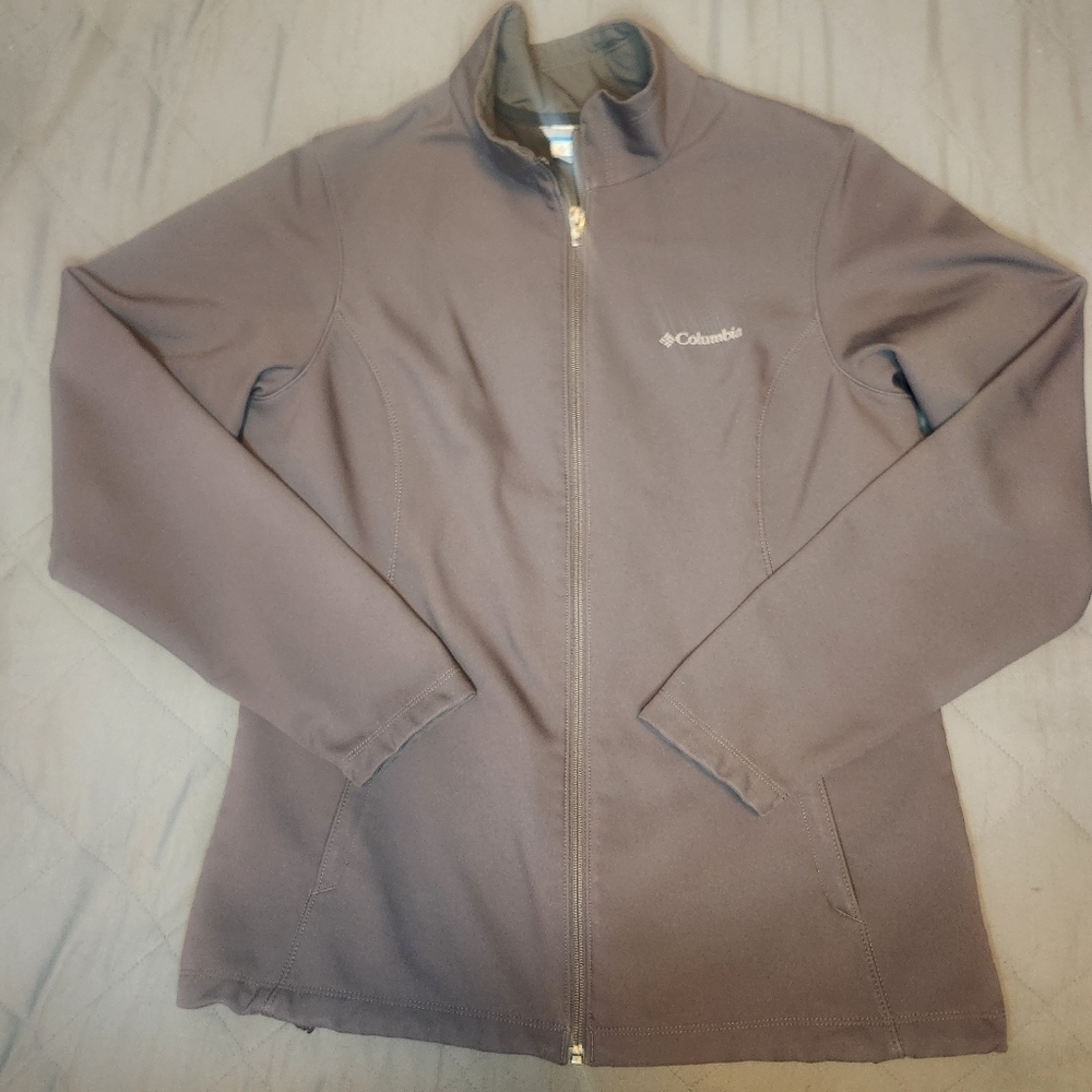 Columbia Jacket Grey Full Zip Ascender Softshell Jacket Fleece Large RN 69724